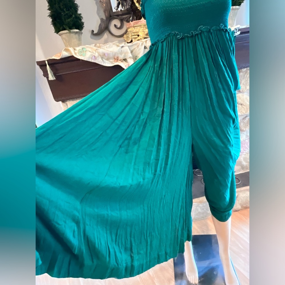 NWT Free People off shoulder jumpsuit / romper Green XS - Picture 3 of 10